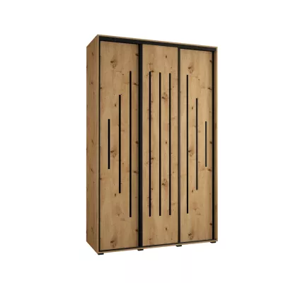 Šatní skříň YVONA 12 - 150/45 cm, dub artisan / černá