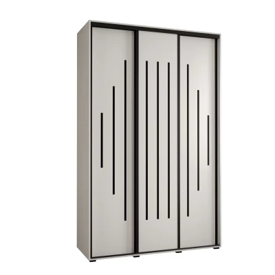 Šatní skříň YVONA 12 - 150/45 cm, bílá / černá