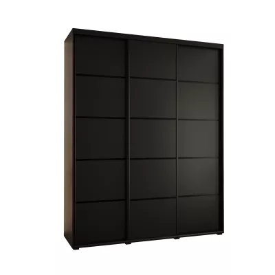 Šatní skříň YVONA 4 - 200/45 cm, černá / černá