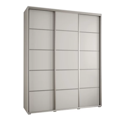 Šatní skříň YVONA 4 - 200/45 cm, bílá / stříbrná