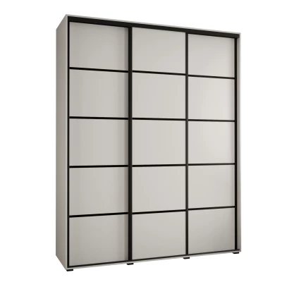 Šatní skříň YVONA 4 - 200/45 cm, bílá / černá