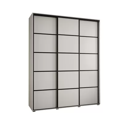 Šatní skříň YVONA 4 - 200/45 cm, bílá / černá
