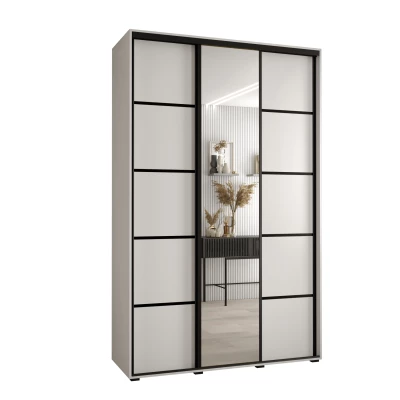 Šatní skříň YVONA 5 - 150/45 cm, bílá / černá