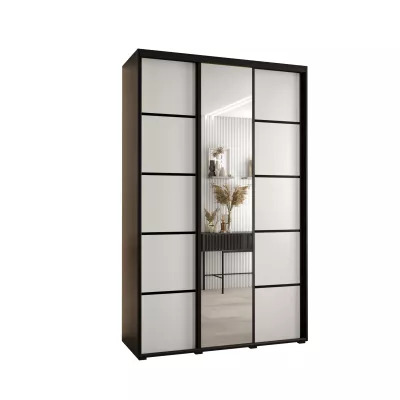 Šatní skříň YVONA 5 - 160/45 cm, černá / bílá / černá