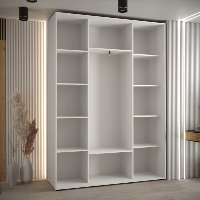 Šatní skříň YVONA 5 - 160/45 cm, bílá / stříbrná