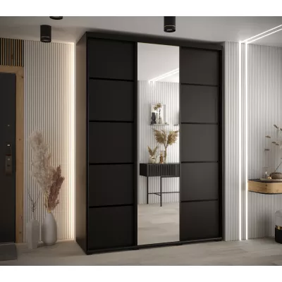 Šatní skříň YVONA 5 - 170/45 cm, černá / černá