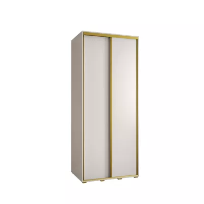 Šatní skříň YVONA 1 - 100/60 cm, bílá / zlatá