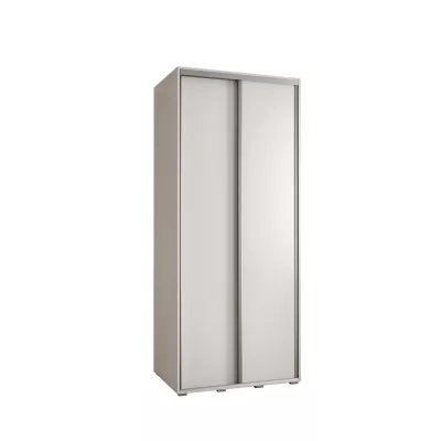 Šatní skříň YVONA 1 - 100/60 cm, bílá / stříbrná
