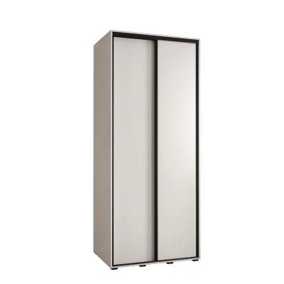 Šatní skříň YVONA 1 - 100/60 cm, bílá / černá