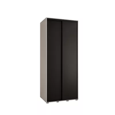 Šatní skříň YVONA 1 - 100/60 cm, bílá / černá / černá