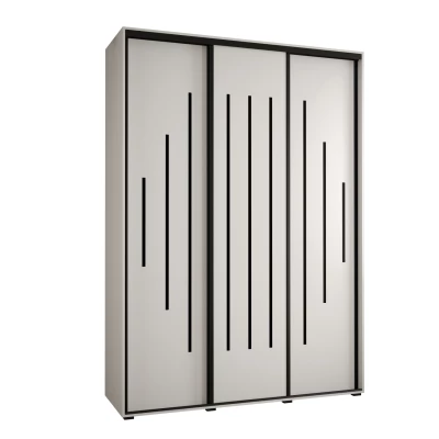 Šatní skříň YVONA 12 - 170/45 cm, bílá / černá