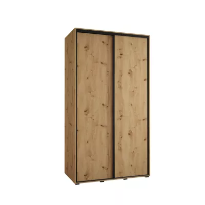 Šatní skříň YVONA 1 - 130/60 cm, dub artisan / černá