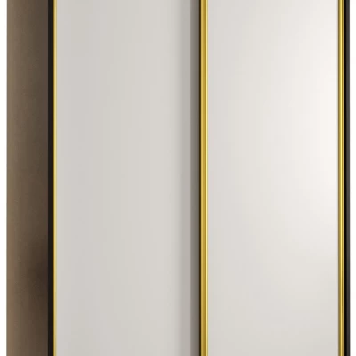 Šatní skříň YVONA 1 - 130/60 cm, černá / bílá / zlatá