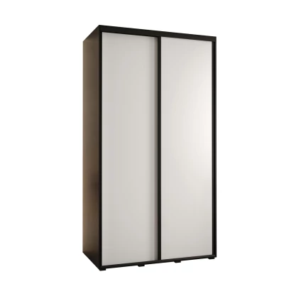 Šatní skříň YVONA 1 - 130/60 cm, černá / bílá / černá