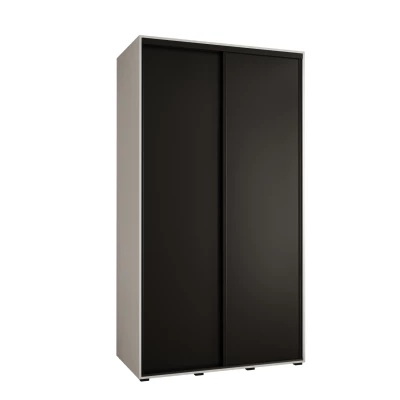 Šatní skříň YVONA 1 - 130/60 cm, bílá / černá / černá