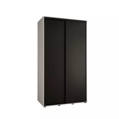 Šatní skříň YVONA 1 - 130/60 cm, bílá / černá / černá