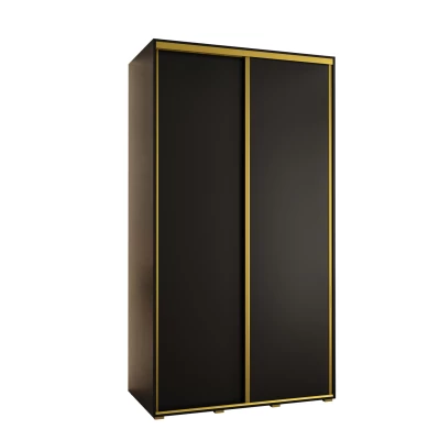 Šatní skříň YVONA 1 - 140/60 cm, černá / zlatá