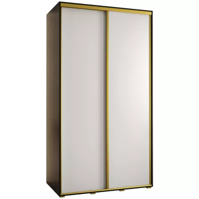 Šatní skříň YVONA 1 - 140/60 cm, černá / bílá / zlatá