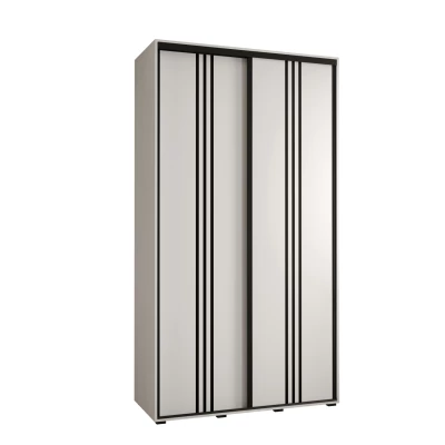 Šatní skříň YVONA 6 - 130/45 cm, bílá / černá