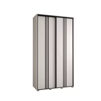 Šatní skříň YVONA 6 - 130/45 cm, bílá / černá
