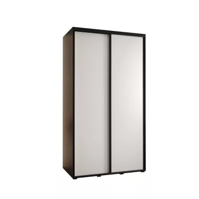 Šatní skříň YVONA 1 - 140/60 cm, černá / bílá / černá