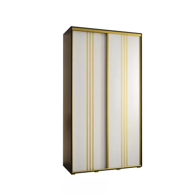 Šatní skříň YVONA 6 - 140/45 cm, černá / bílá / zlatá