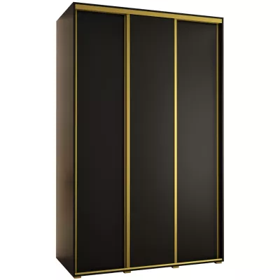 Šatní skříň YVONA 1 - 150/60 cm, černá / zlatá