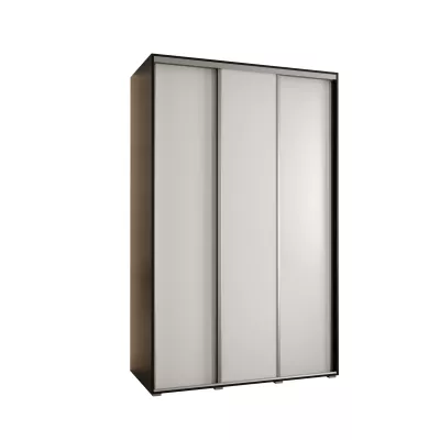 Šatní skříň YVONA 1 - 150/60 cm, černá / bílá / stříbrná