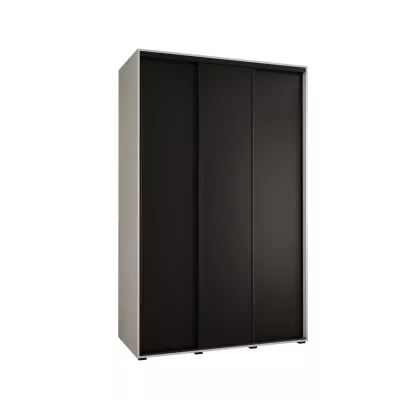 Šatní skříň YVONA 1 - 150/60 cm, bílá / černá / černá