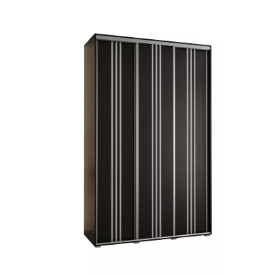 Šatní skříň YVONA 6 - 150/45 cm, černá / stříbrná