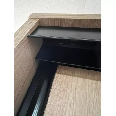Šatní skříň YVONA 1 - 150/60 cm, černá / dub artisan / černá