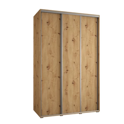 Šatní skříň YVONA 1 - 160/60 cm, dub artisan / stříbrná