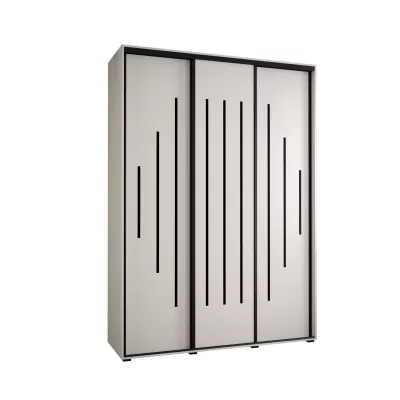 Šatní skříň YVONA 12 - 180/45 cm, bílá / černá