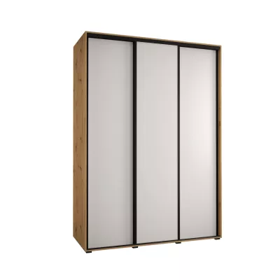 Šatní skříň YVONA 1 - 170/60 cm, dub artisan / bílá / černá