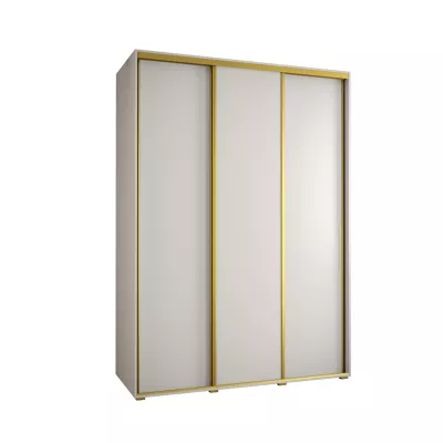 Šatní skříň YVONA 1 - 170/60 cm, bílá / zlatá