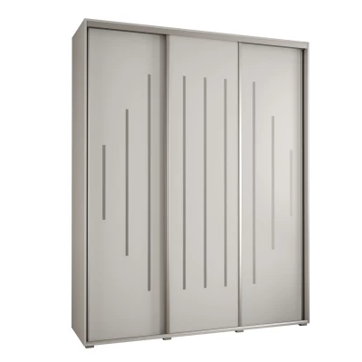 Šatní skříň YVONA 12 - 190/45 cm, bílá / stříbrná