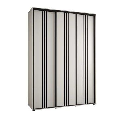 Šatní skříň YVONA 6 - 170/45 cm, bílá / černá