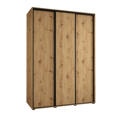 Šatní skříň YVONA 1 - 180/60 cm, dub artisan / černá