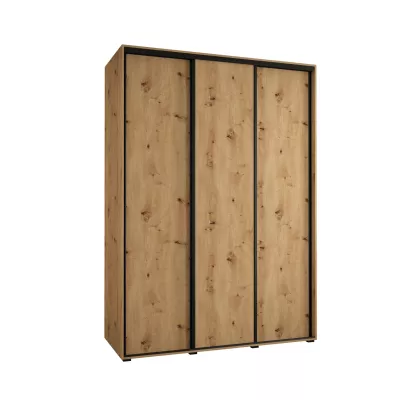 Šatní skříň YVONA 1 - 180/60 cm, dub artisan / černá