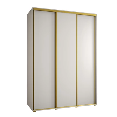 Šatní skříň YVONA 1 - 180/60 cm, bílá / zlatá
