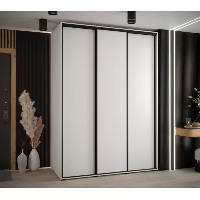 Šatní skříň YVONA 1 - 180/60 cm, bílá / černá