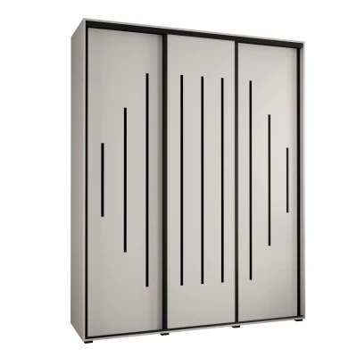 Šatní skříň YVONA 12 - 200/45 cm, bílá / černá