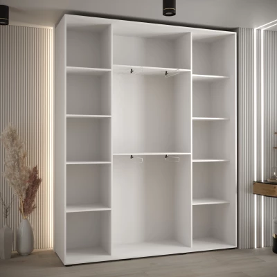 Šatní skříň YVONA 12 - 200/45 cm, bílá / dub artisan / černá