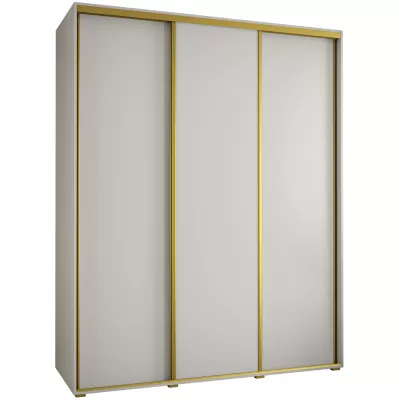 Šatní skříň YVONA 1 - 190/60 cm, bílá / zlatá