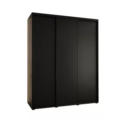 Šatní skříň YVONA 1 - 200/60 cm, černá / černá