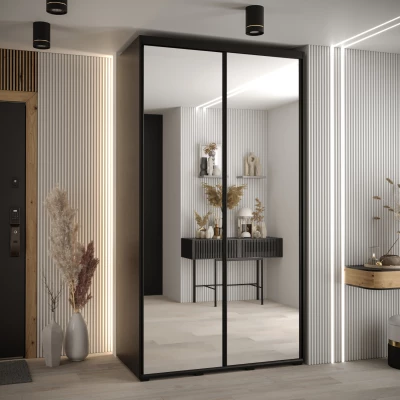 Šatní skříň YVONA 2 - 140/60 cm, černá / černá