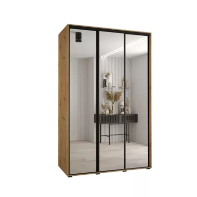 Šatní skříň YVONA 2 - 150/60 cm, dub artisan / černá