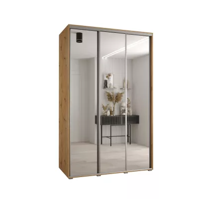 Šatní skříň YVONA 2 - 160/60 cm, dub artisan / stříbrná