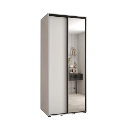 Šatní skříň YVONA 3 - 120/60 cm, bílá / černá