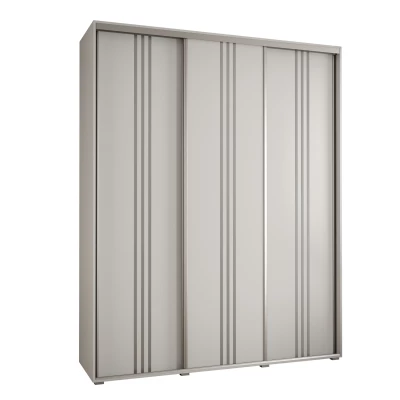 Šatní skříň YVONA 6 - 190/45 cm, bílá / stříbrná